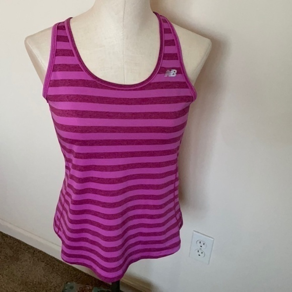 New Balance Dry Fuchsia Pink striped active tank top Size medium